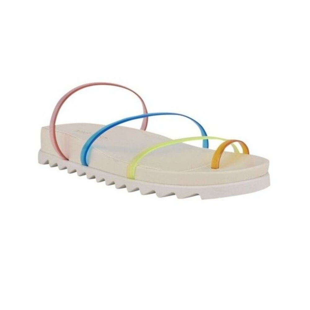 Nine West Cati Slides in White Multicolor